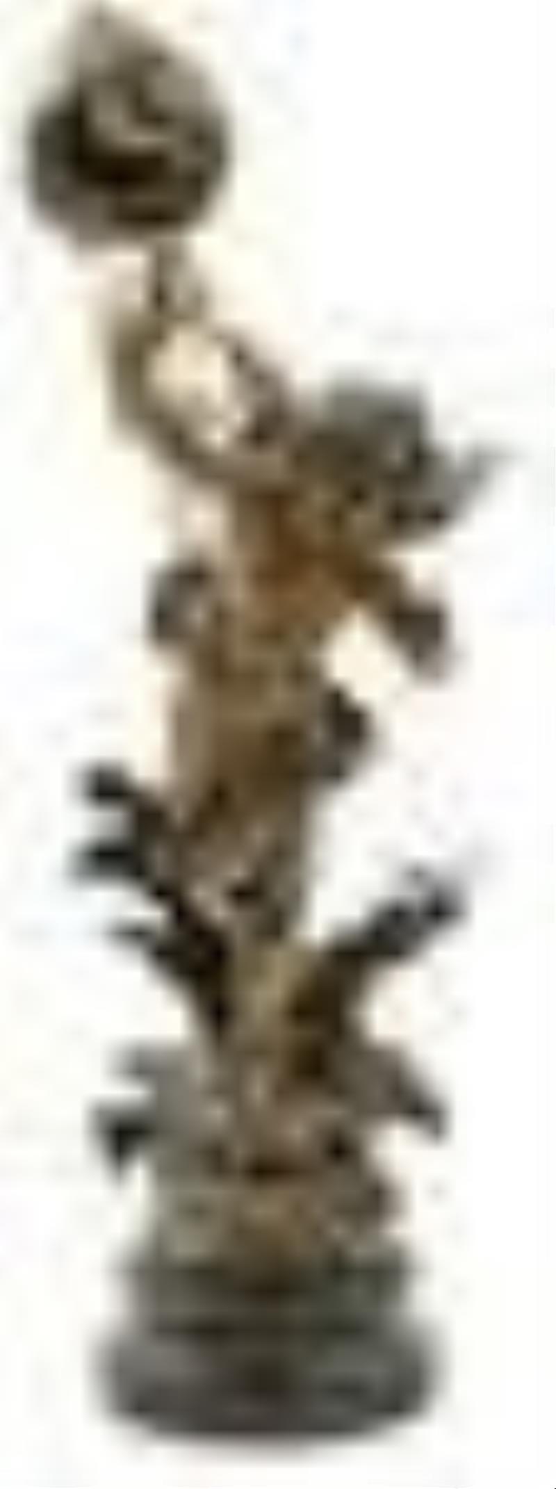 French Figural Swinger Clock, \\\”Chasse Aux Papillons\\\”