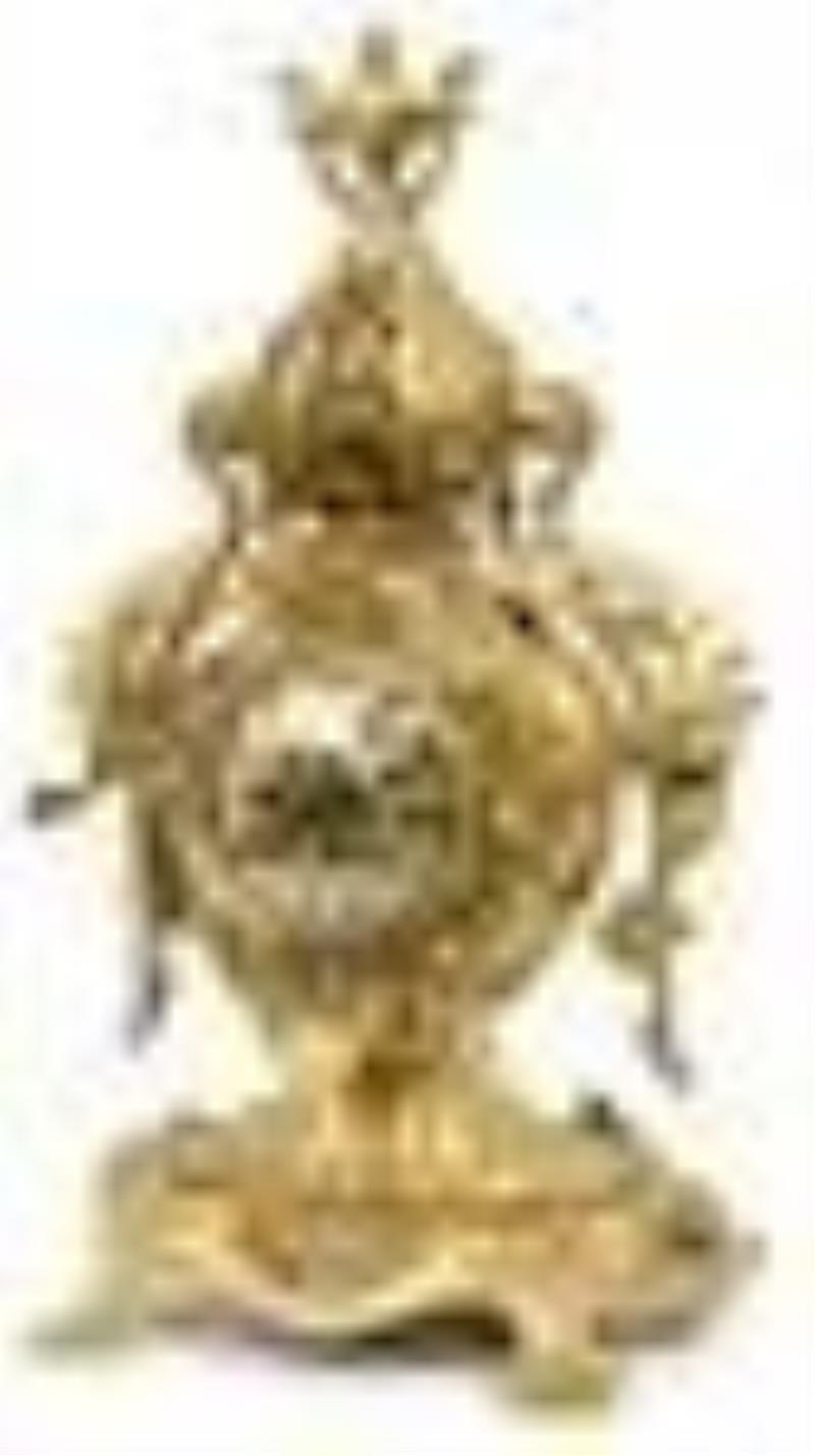 Tiffany & Co. Gilt Brass Mantel Clock