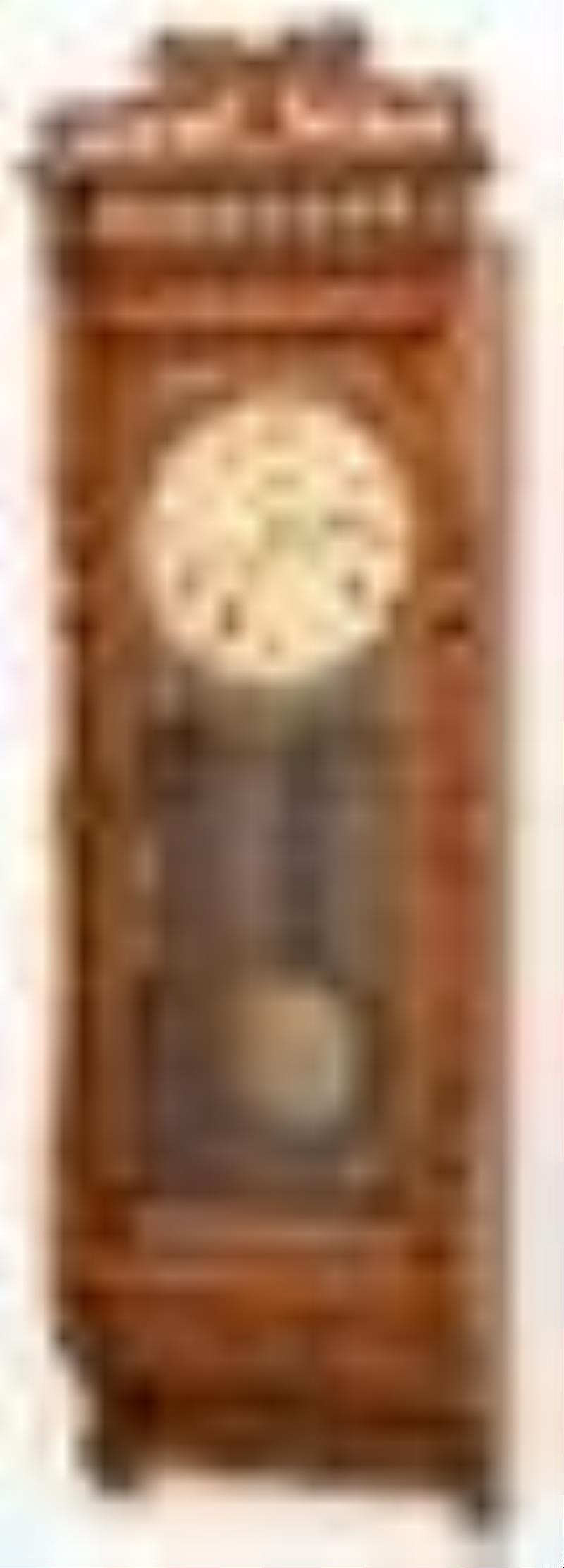 Ansonia Clock Co. \\\”Santa Fe\\\” Oak Wall Clock
