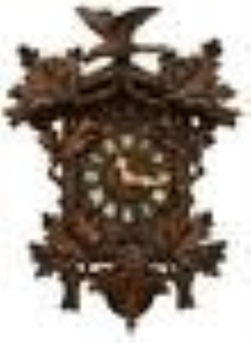 Black Forest Carved Double Fusee Cuckoo Clock