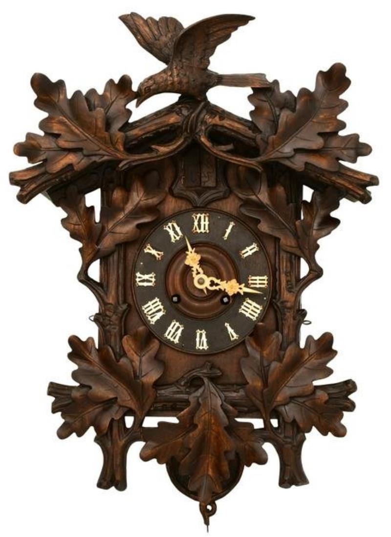 Black Forest Carved Double Fusee Cuckoo Clock