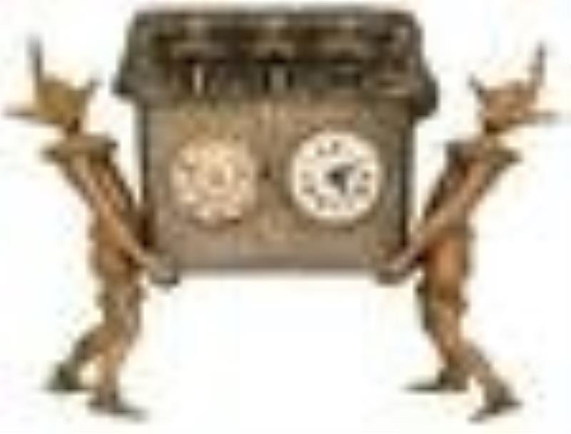 Mayer Dogs Wagging Tongues Jester Clock and Barometer