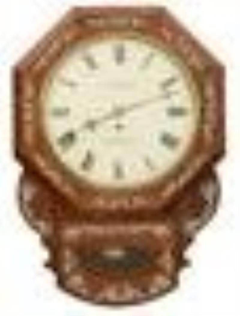 English Double Fusee Wall Clock