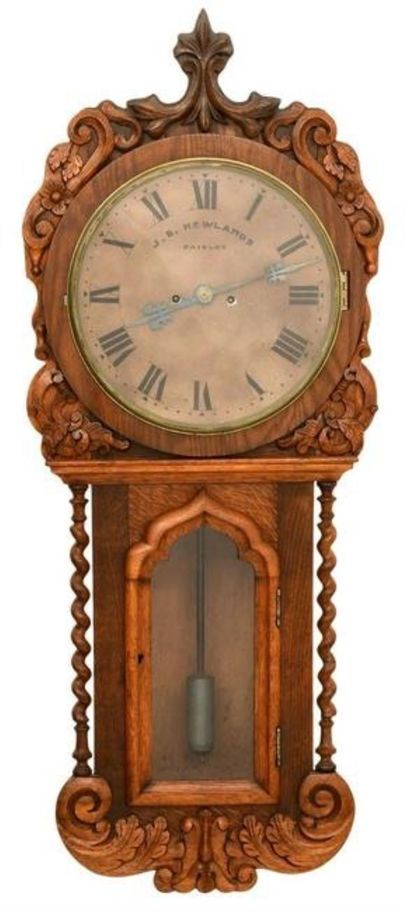 English Oak Double Fusee Tavern Clock