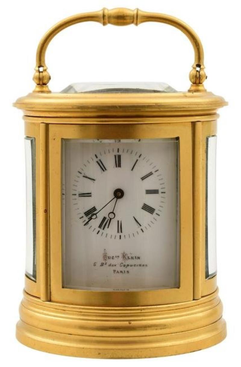 A. Dumas, France, Miniature Oval Carriage Clock