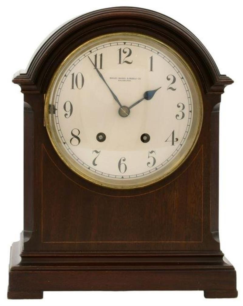 French Westminster Chime Mahogany Mantel Clock for
