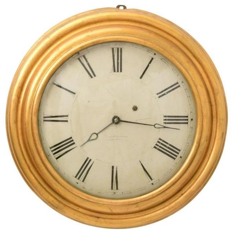 Brewster & Ingrahams ”East-West” Giltwood Gallery Clock
