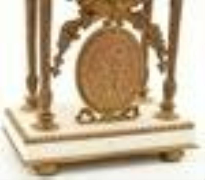 Charles Hour, Bonhomme S.G., Bronze & Marble Desk Clock