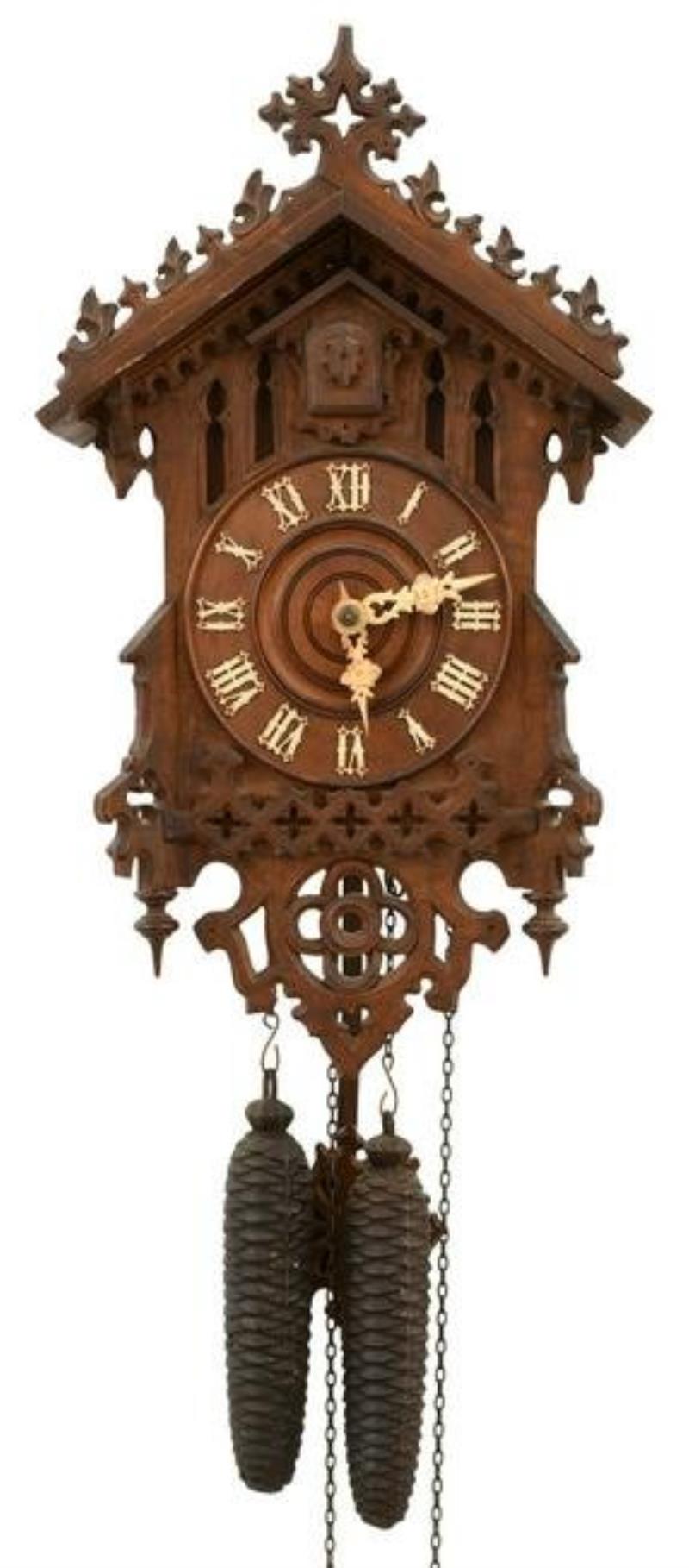 Black Forest Carved \\\”Chalet\\\” Cuckoo Clock