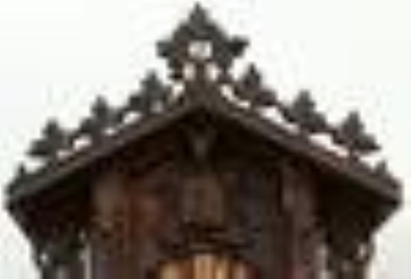 Black Forest Carved \\\”Train Station\\\” Cuckoo Clock