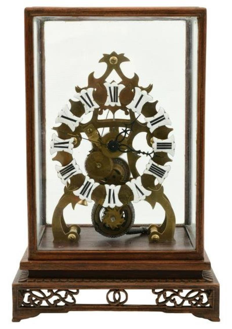 Fusee Skeleton Clock with Case