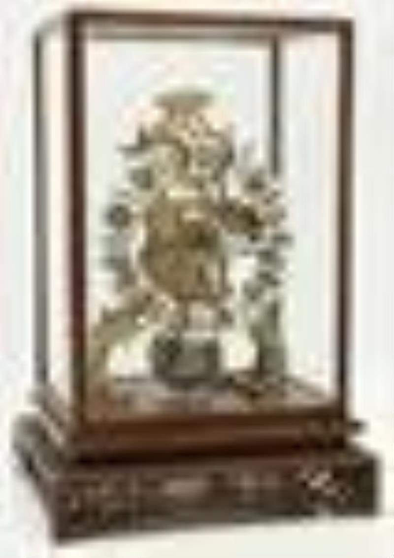 Fusee Skeleton Clock with Case