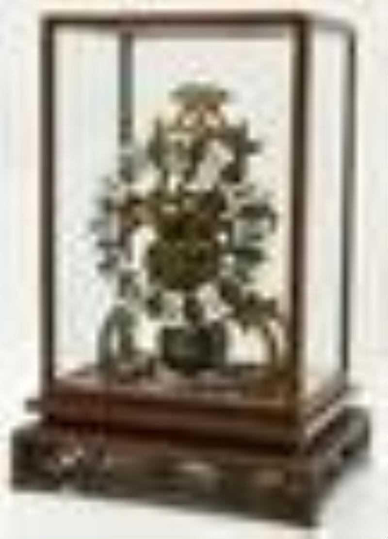 Fusee Skeleton Clock with Case