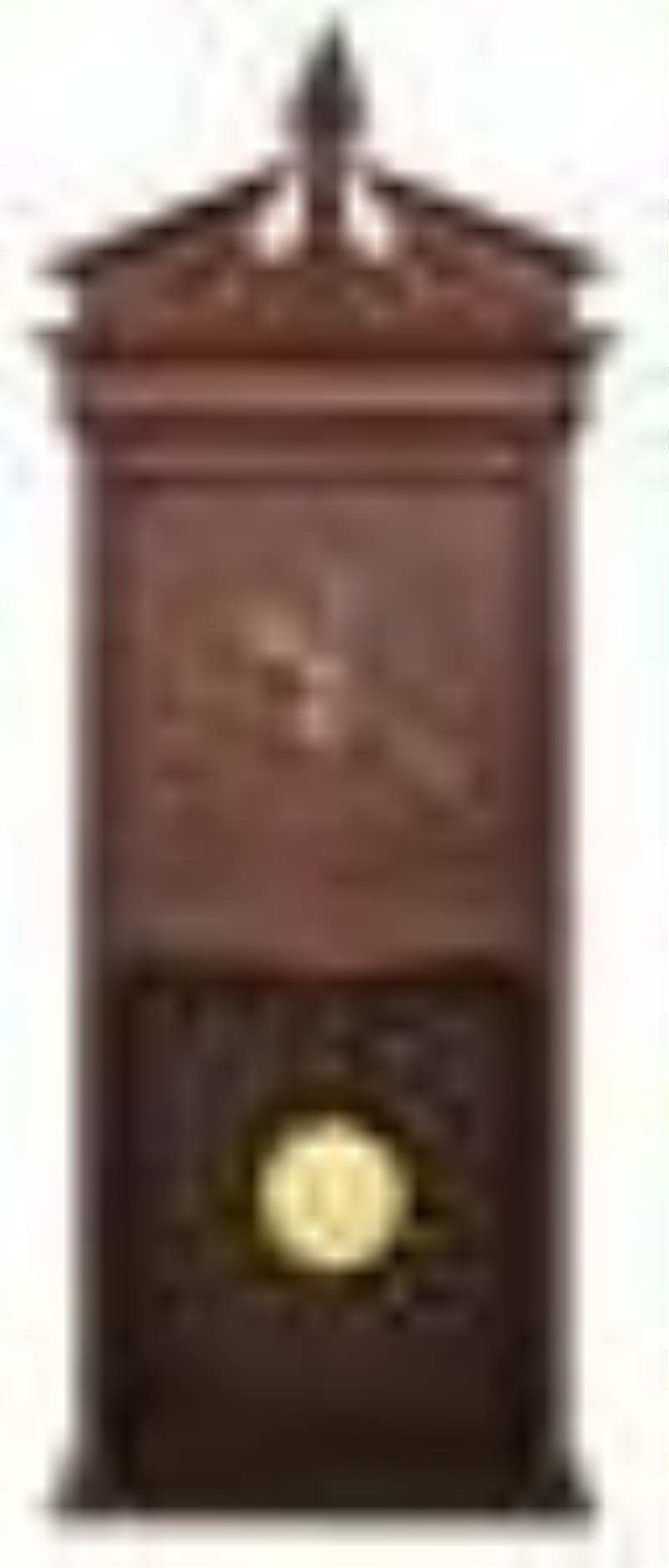 New Haven Clock Co. Mahogany Wall Clock