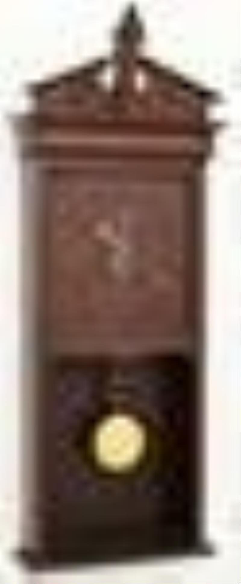 New Haven Clock Co. Mahogany Wall Clock