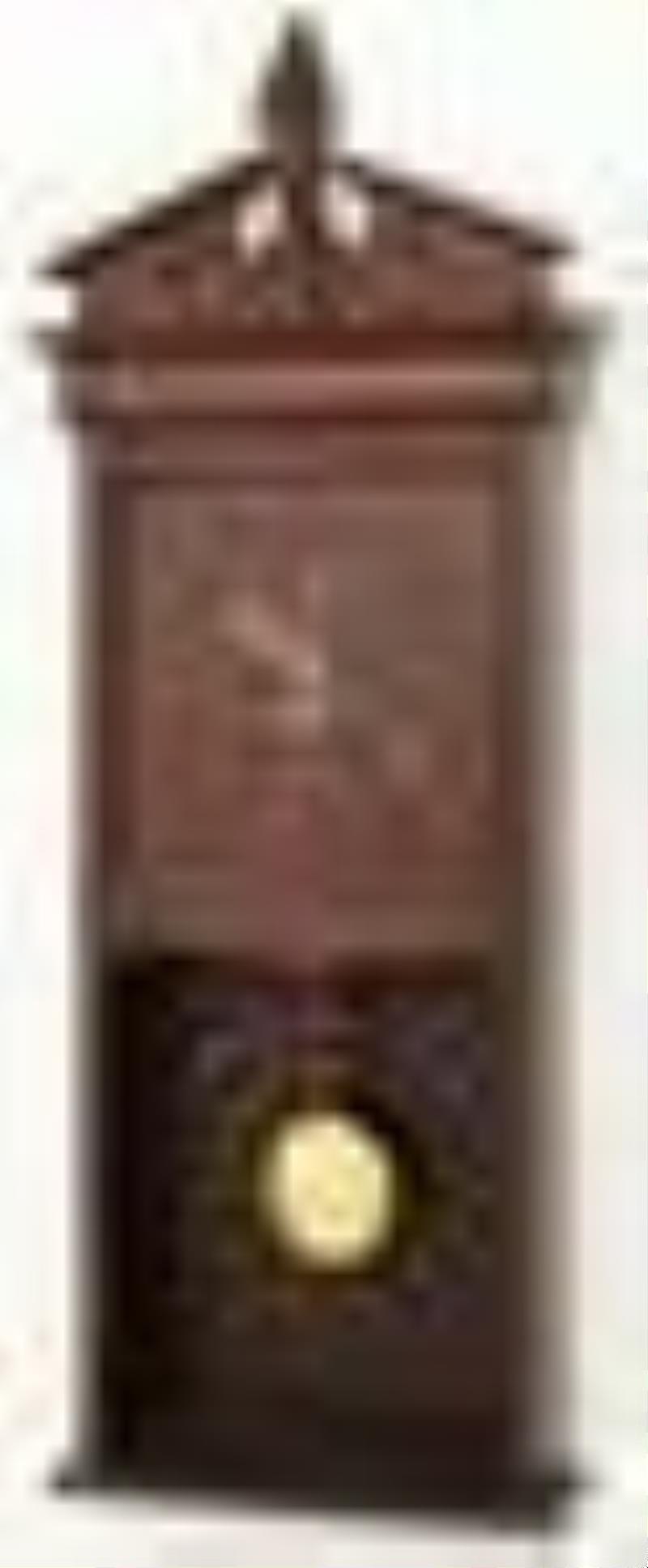 New Haven Clock Co. Mahogany Wall Clock