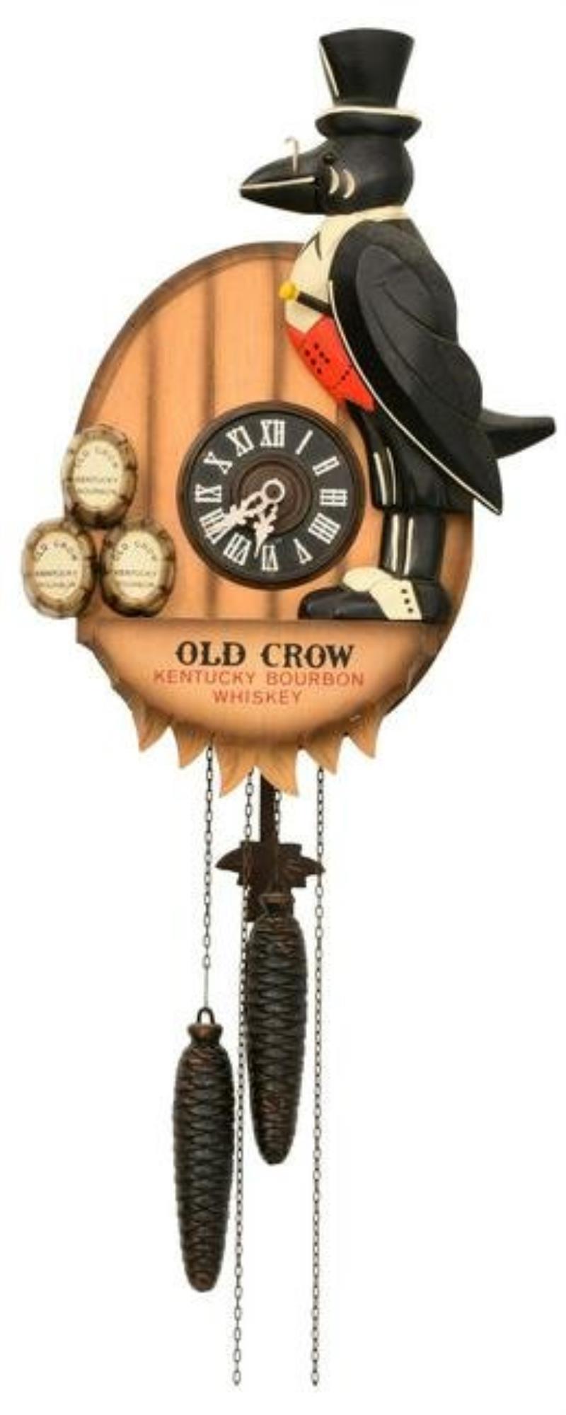Old Crow Whiskey Advertising Cuckoo Clock