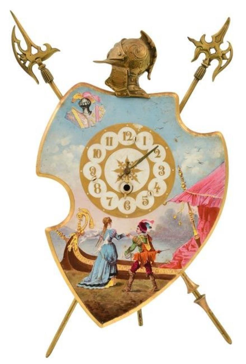 Swiss Coat of Arms Desk Clock