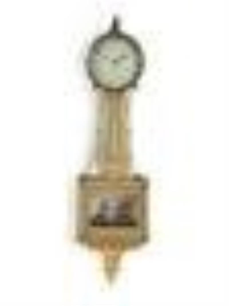 A Federal ‘Battle of Lake Erie’ Parcel Gilt Mahogany Banjo Clock