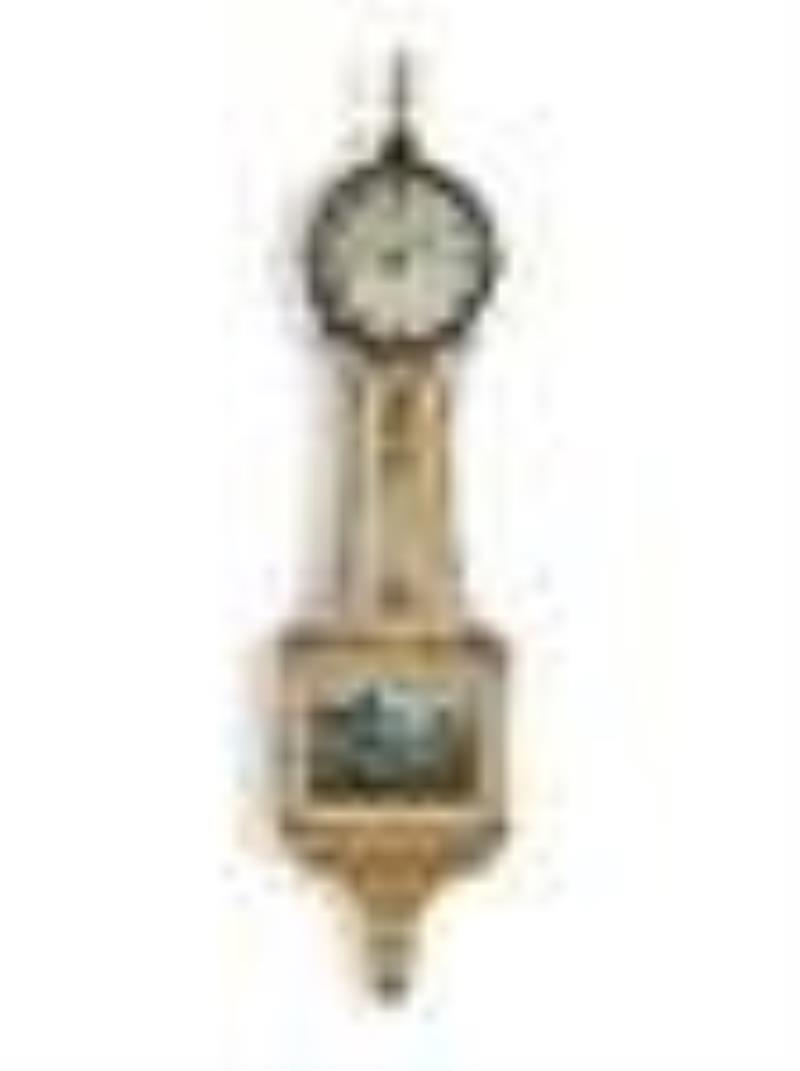 A Scarce Federal ‘Battle of Lexington’ Parcel Gilt Mahogany Banjo Clock