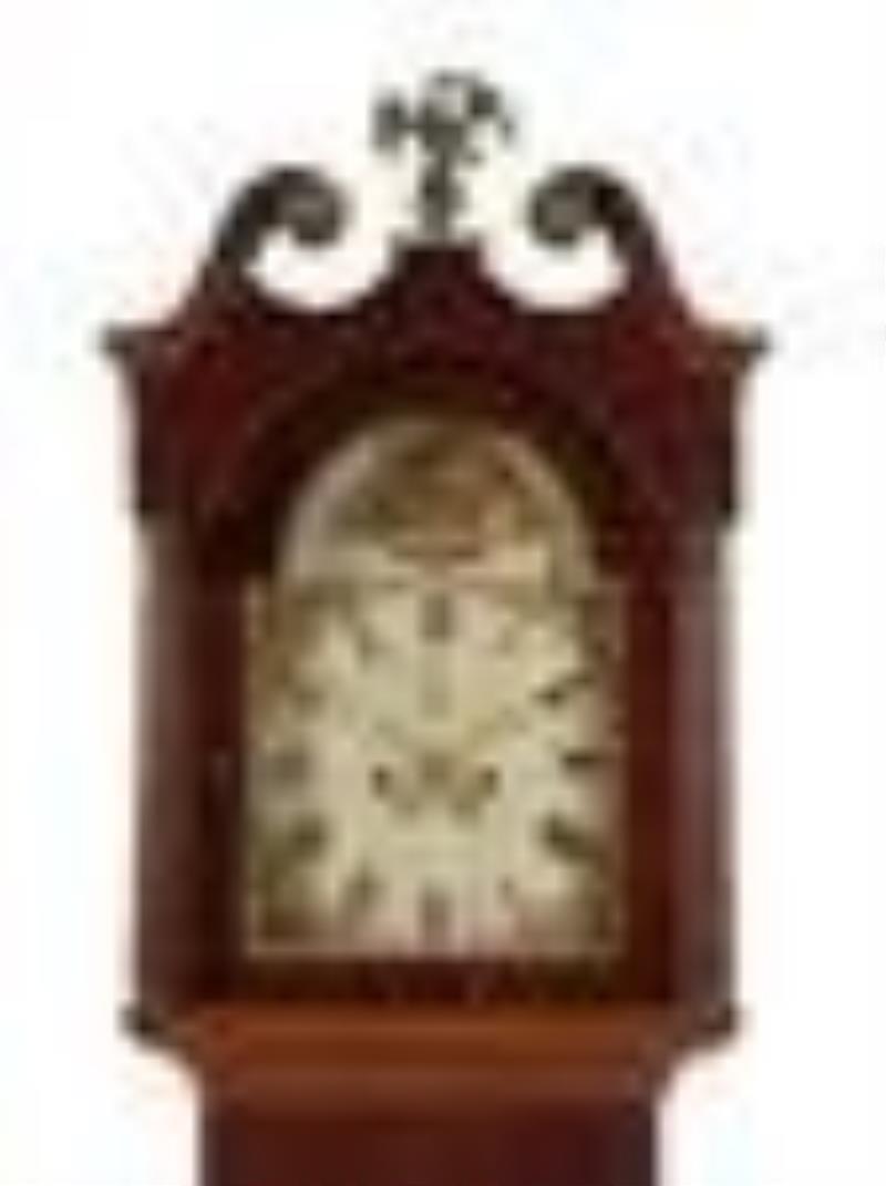 A Federal Oak and Mahogany Tall Case Clock