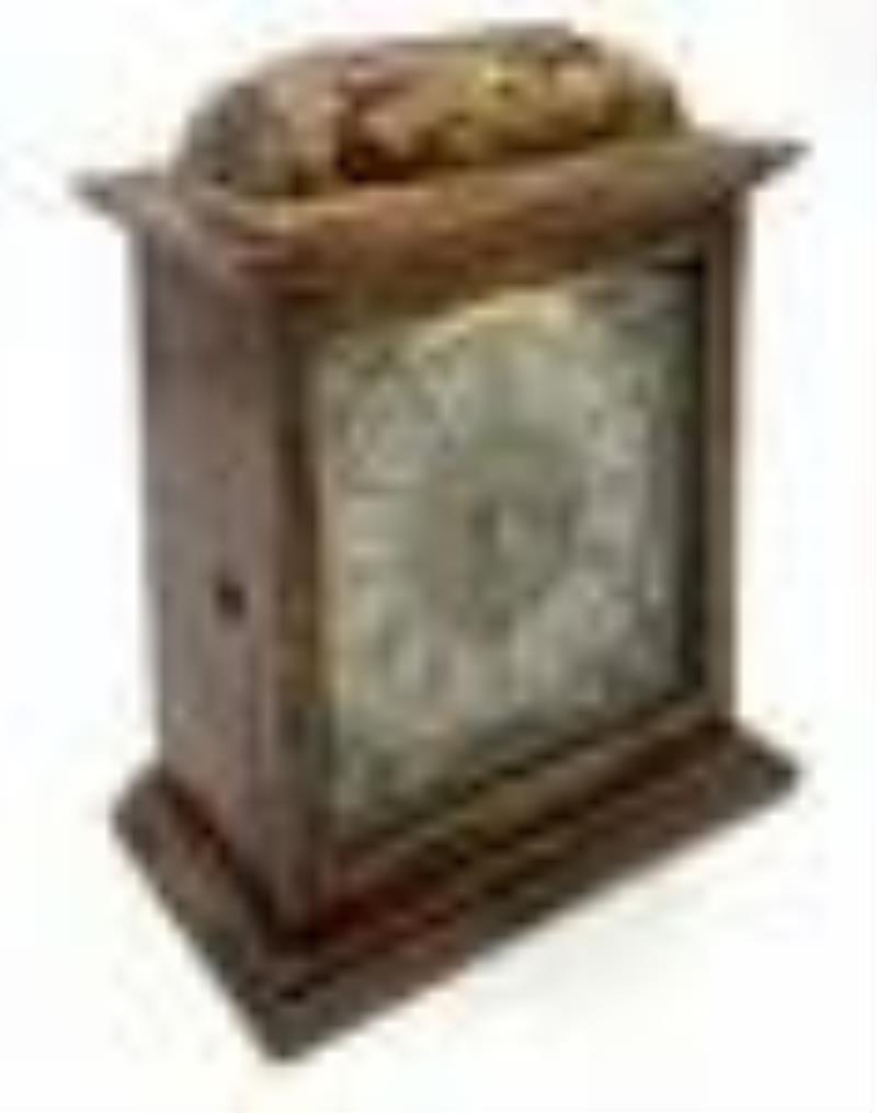 Antique English Bracket Clock w/ Lacquer Case.