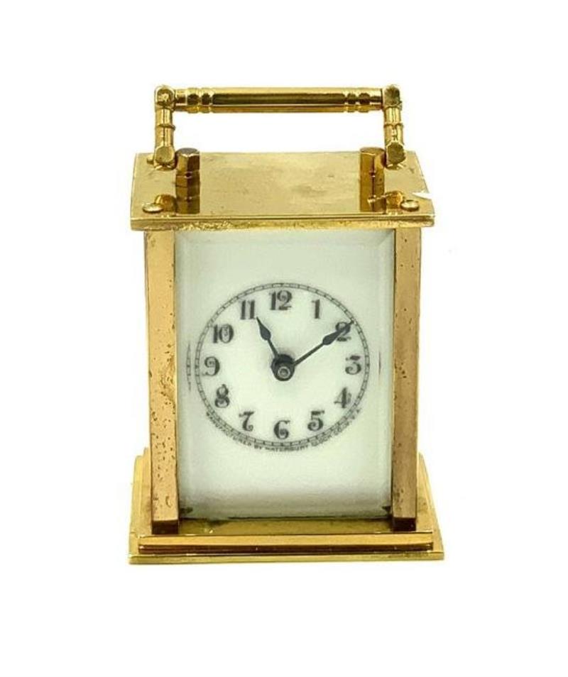 Miniature Brass Waterbury Carriage Clock