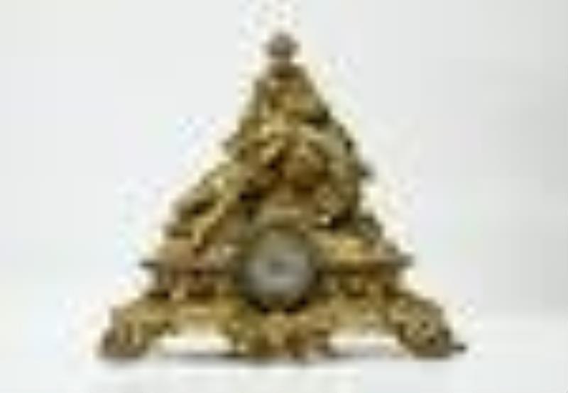 Massive Gilt Bronze or Brass Figural Clock