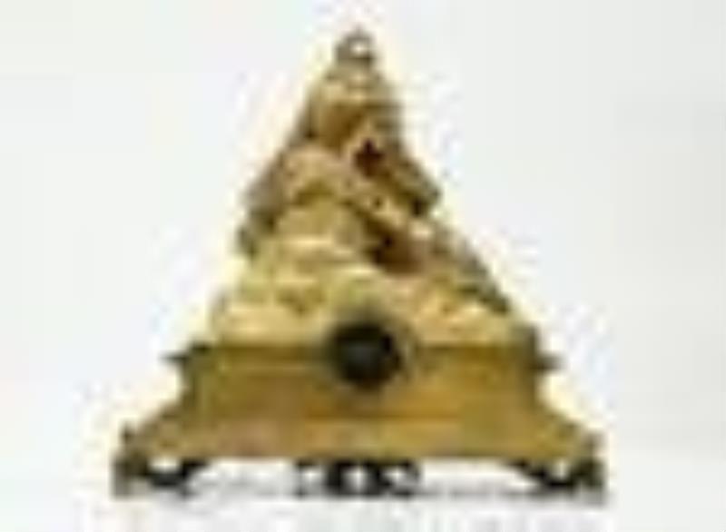 Massive Gilt Bronze or Brass Figural Clock