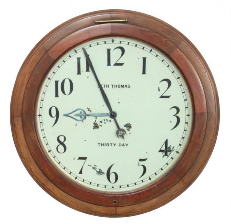 Oak Seth Thomas 18 in. Office Gallery Clock