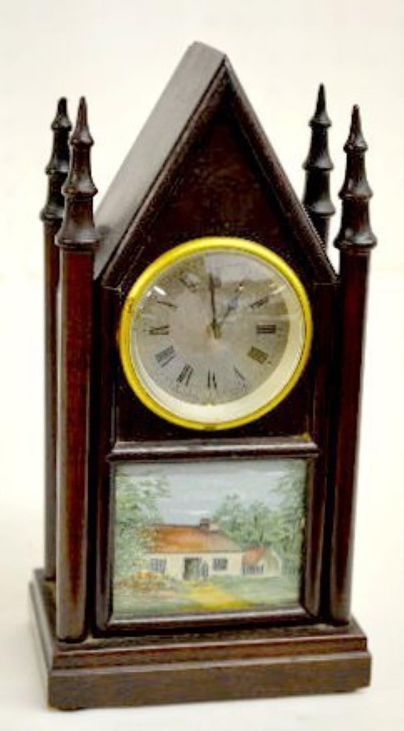 Fynetone Miniature Mahogany Steeple Clock