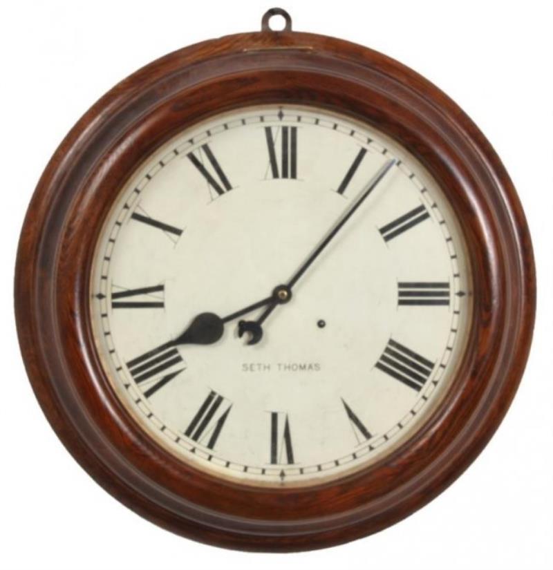 Seth Thomas Oak 18 in. Gallery Clock