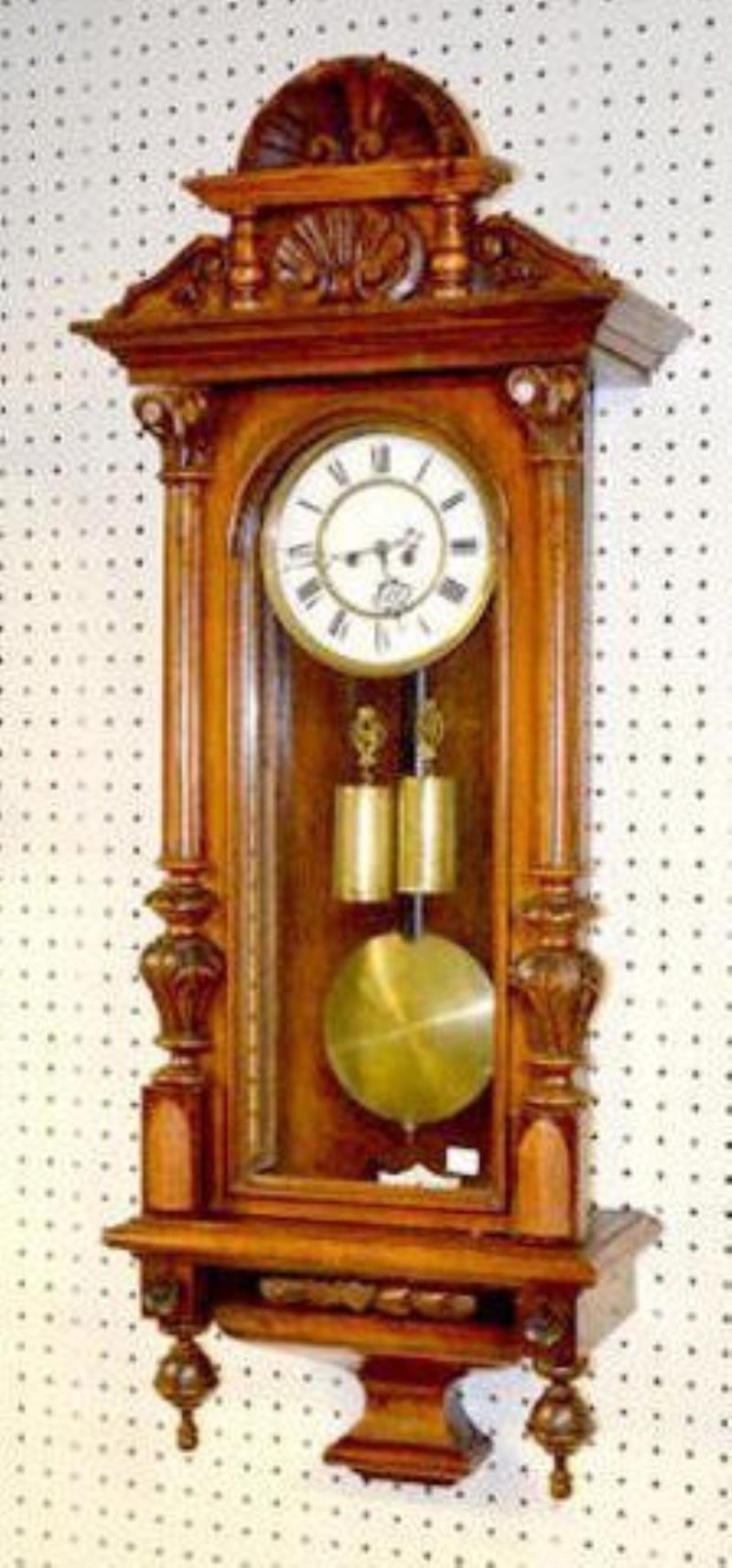 2 Weight Carved Vienna Regulator Wall Clock