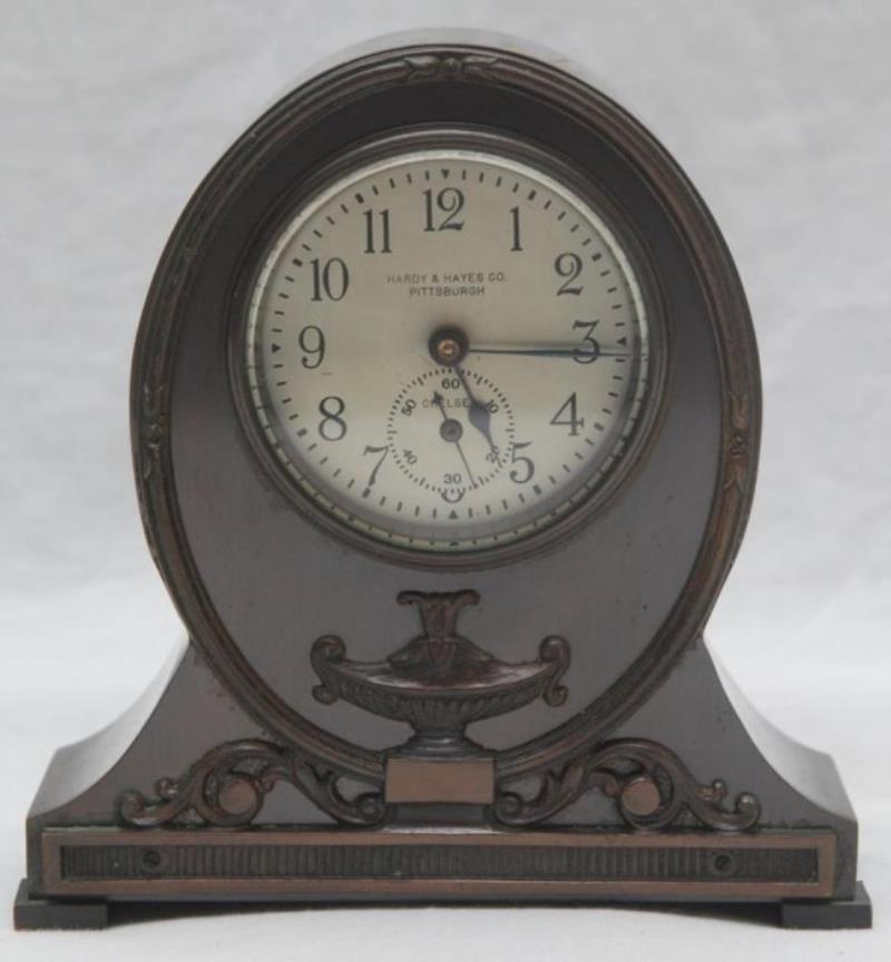 HARDY & HAYES CO BRONZE ART DECO TABLE CLOCK