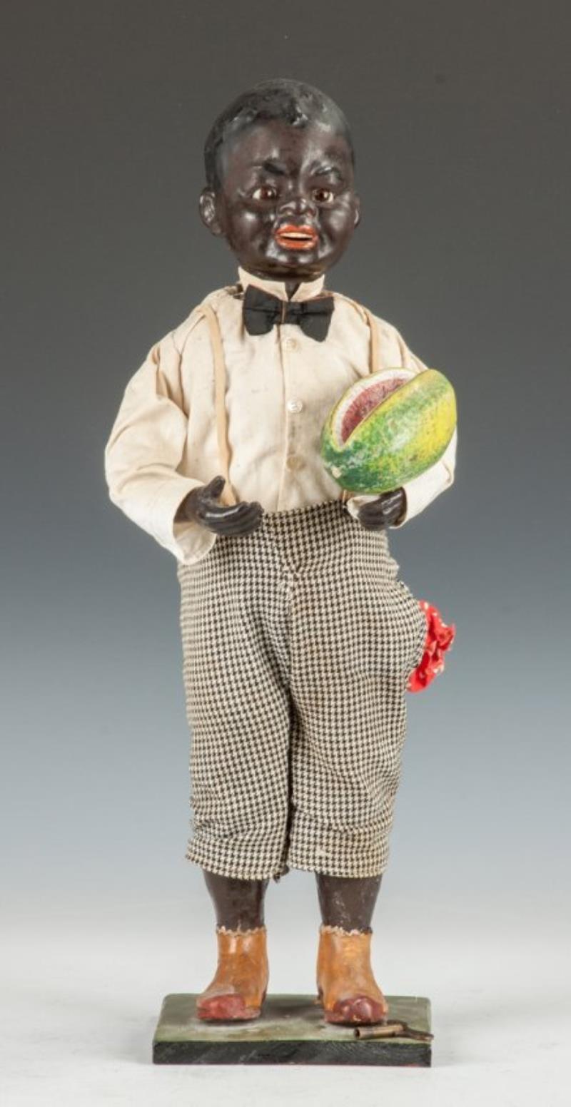 Black Boy with Watermelon Clockwork Store Display