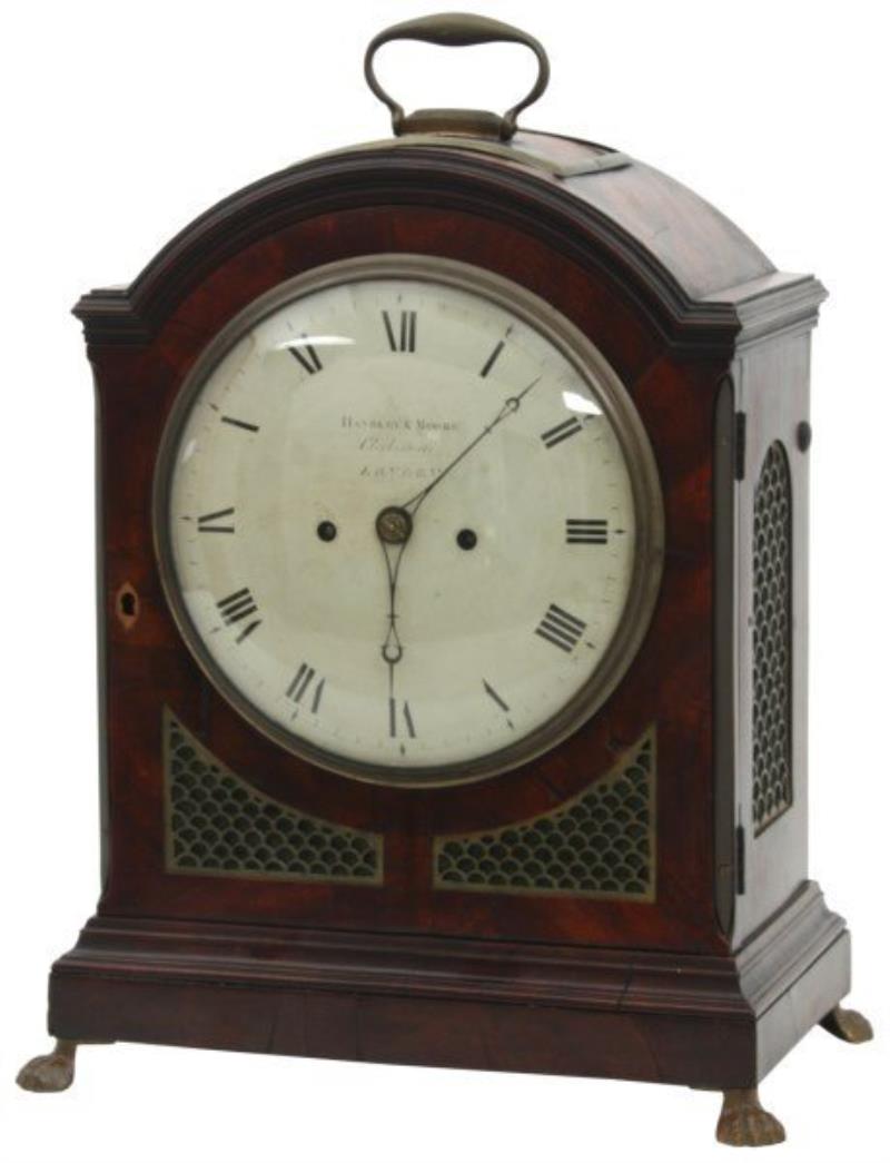 English Double Fusee Mahogany Bracket Clock