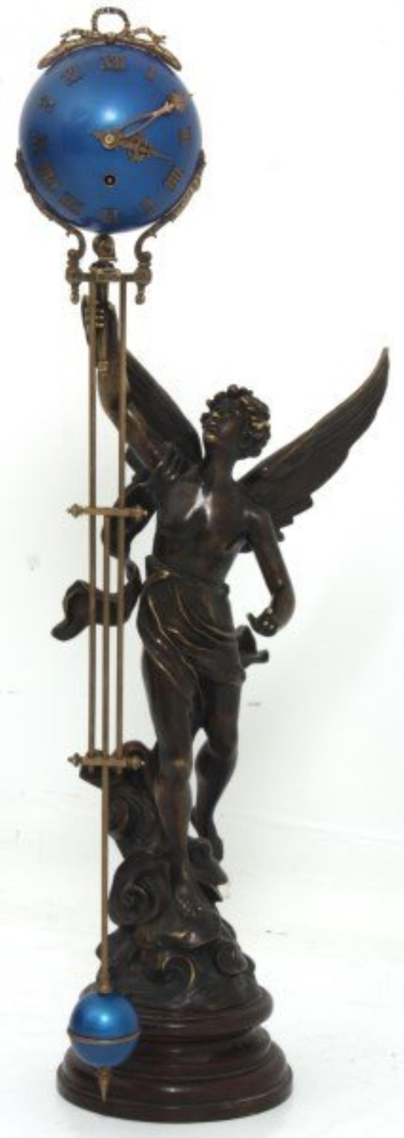 Lg. French Figural Mystery Swinger Clock