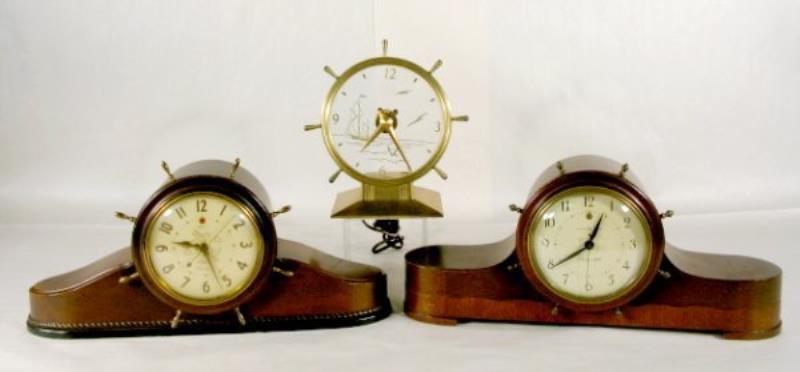 3 Ships Bell Electric Clocks