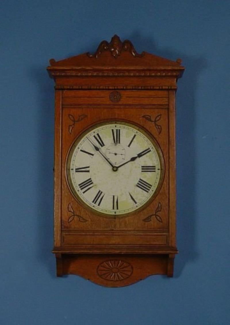 Oak Self Winding Square Gallery Wall Clock