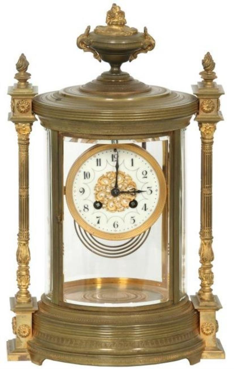 French Brass Crystal Regulator