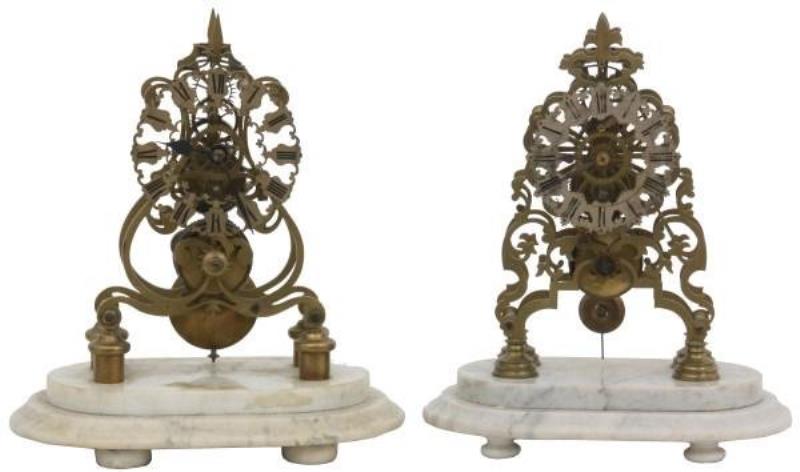 2 Single Fusee Skeleton Clocks