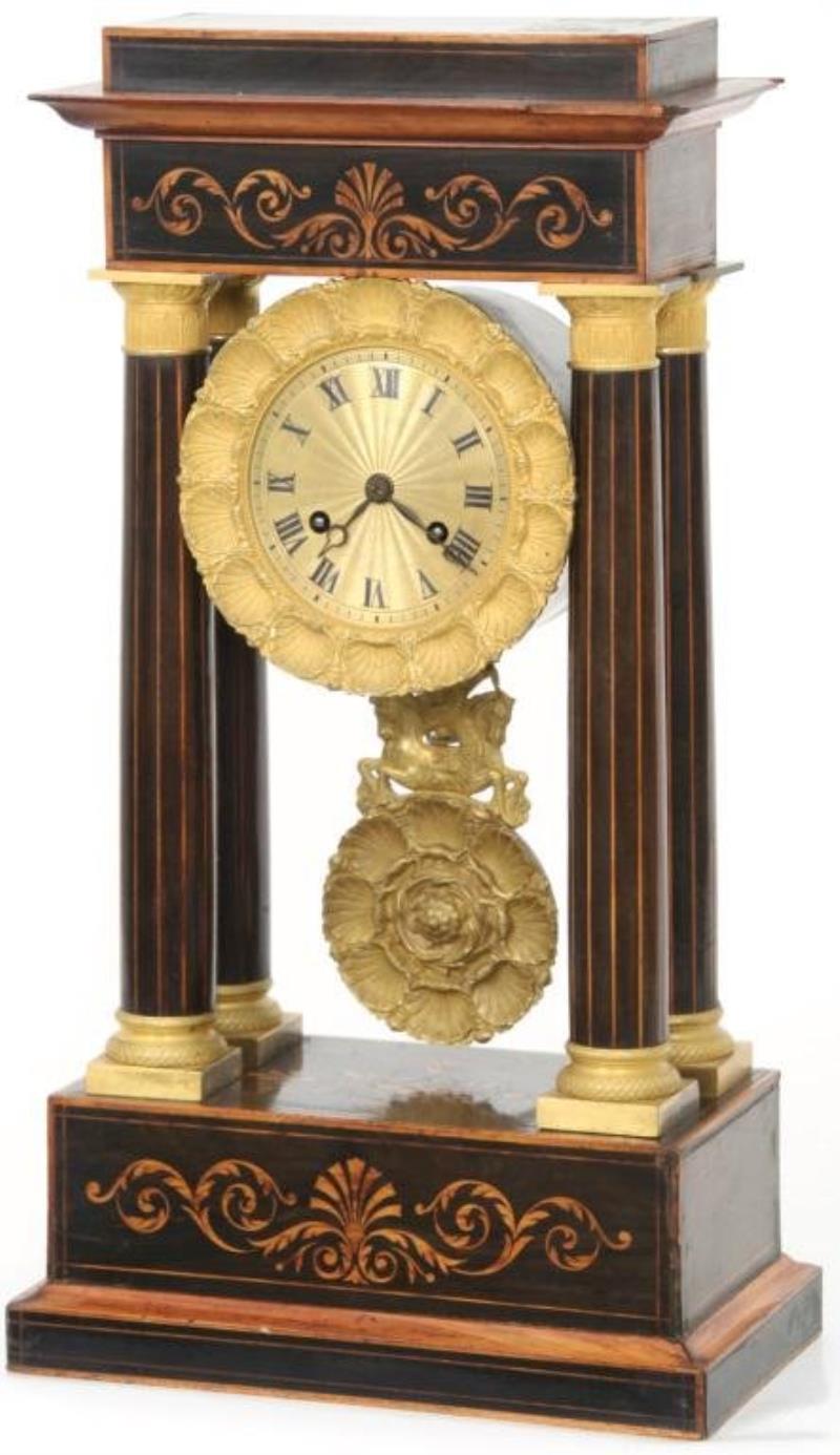 French Empire Portico Clock