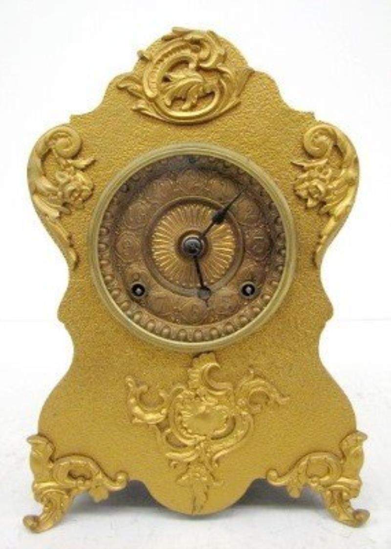 Ansonia “Rouen” Fancy Metal Shelf Clock