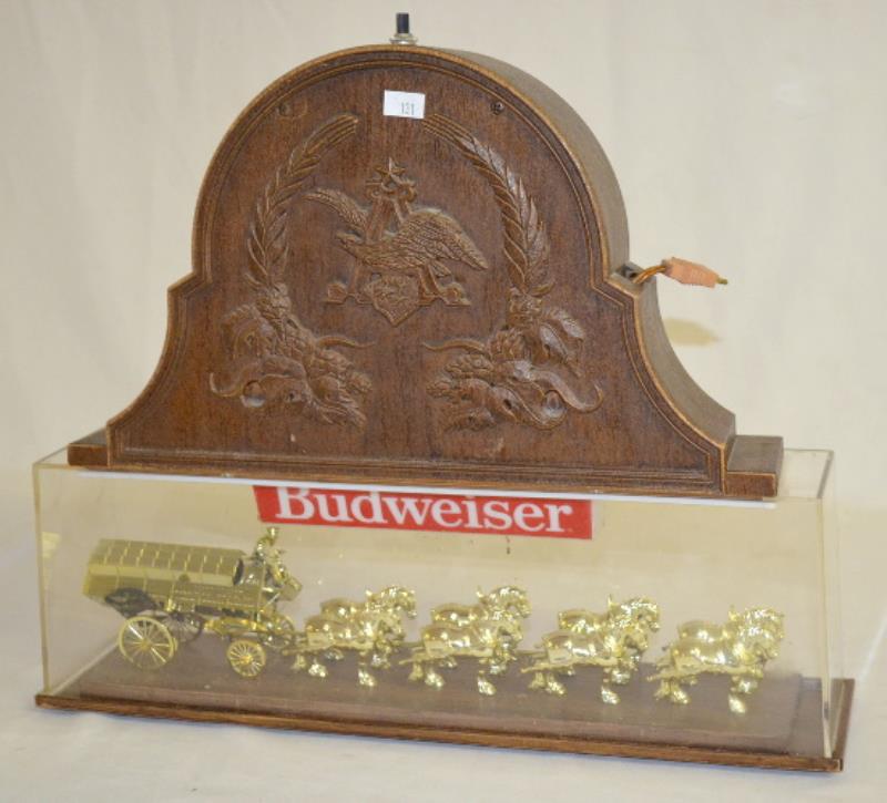Vintage Budweiser Lighted Stagecoach Advertising Clock