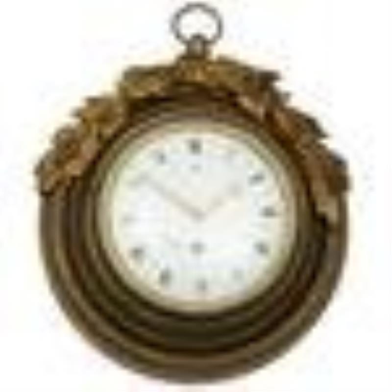Large Empire patinated bronze cartel clock