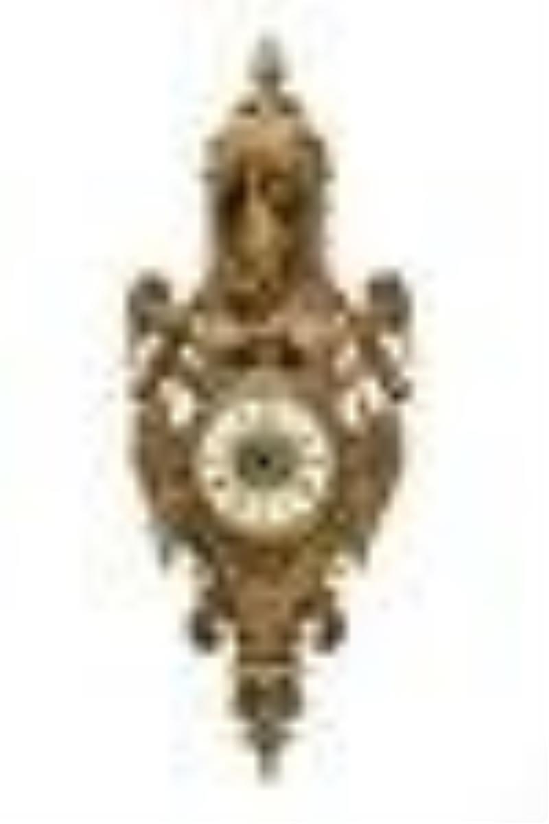 19thC French Bronze Renaissance Revival Wall Clock