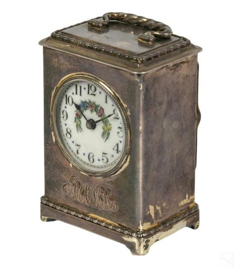 Gorham Antique Sterling Silver Case Carriage Clock