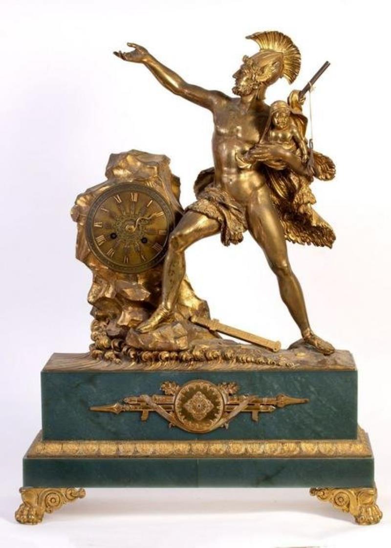 Neo-Classical French ORMOLU Gilded Bronze Fireplace Clock