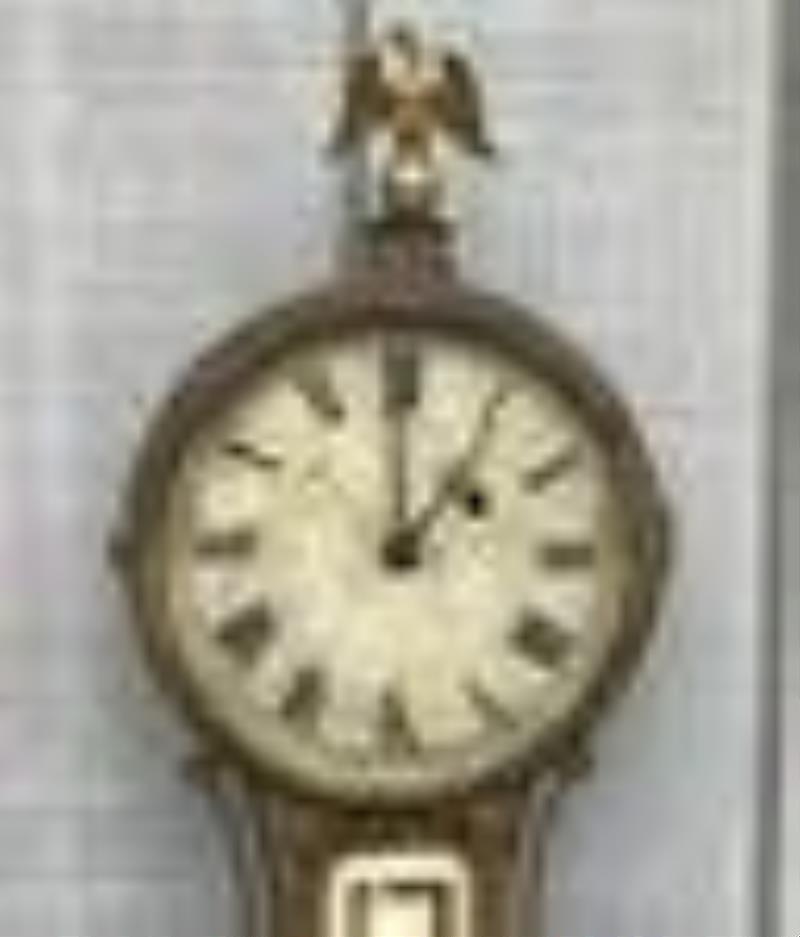 Federal Gilt Mahogany Banjo Clock, Horace Tift