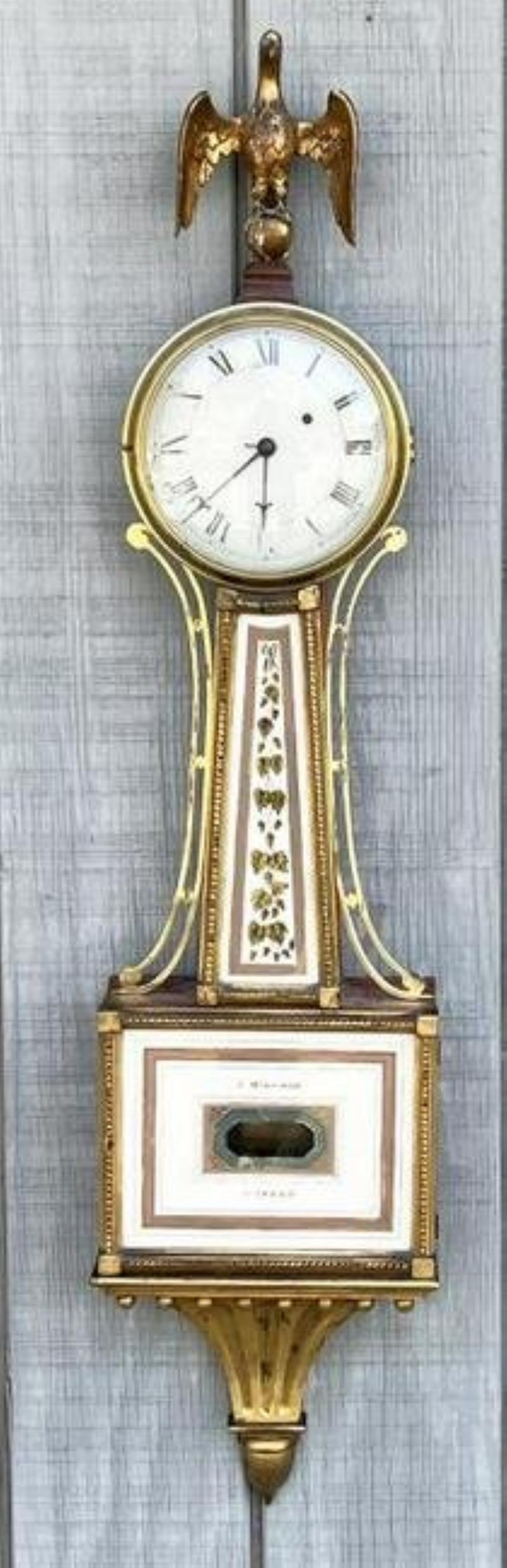 Federal Gilt Mahogany Banjo Clock, S. Willard